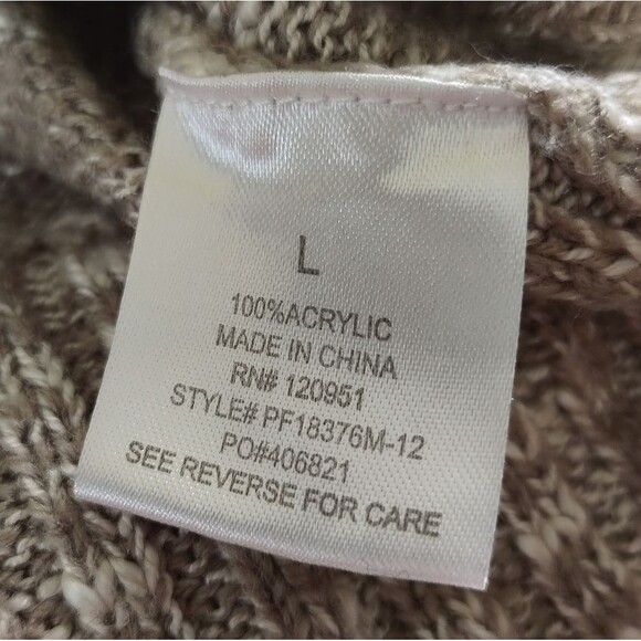 Pink Rose Kimono Sleeve Tan Knit Sweater Cardigan Top sz L Womens - Picture 4 of 6